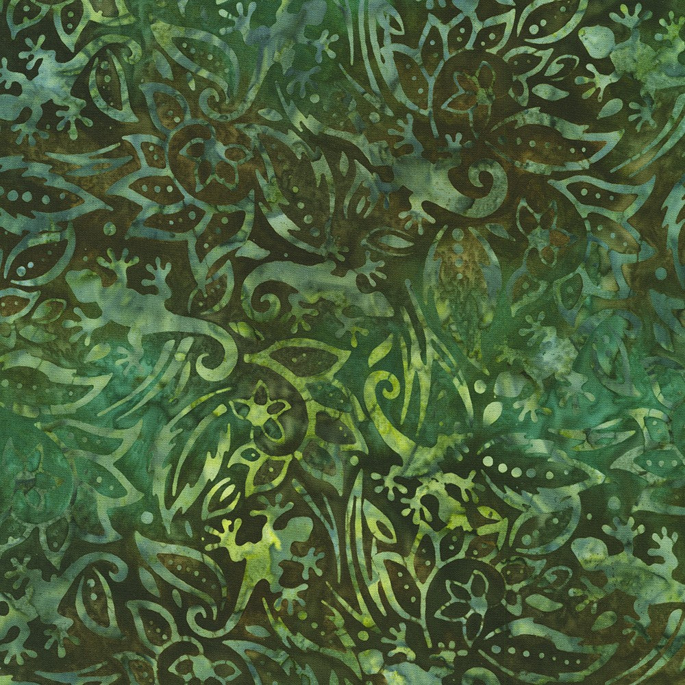 Junglescape Batik Fabric - Lund Studios - Hunter