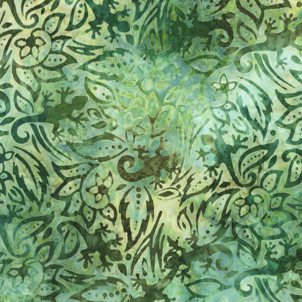 Junglescape Batik Fabric - Lund Studios - Sage