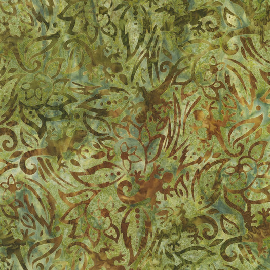 Junglescape Batik Fabric - Lund Studios - Olive