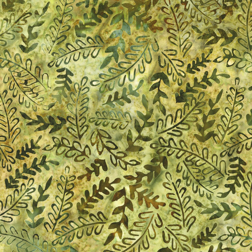 Junglescape Batik Fabric - Lund Studios - Olive