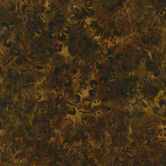 Junglescape Batik Fabric - Lund Studios - Walnut