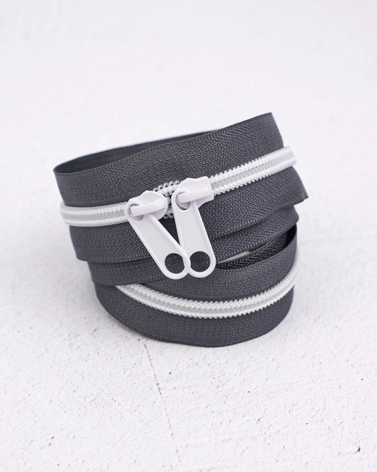 Handbag Zipper || Renaissance Ribbon || Ash