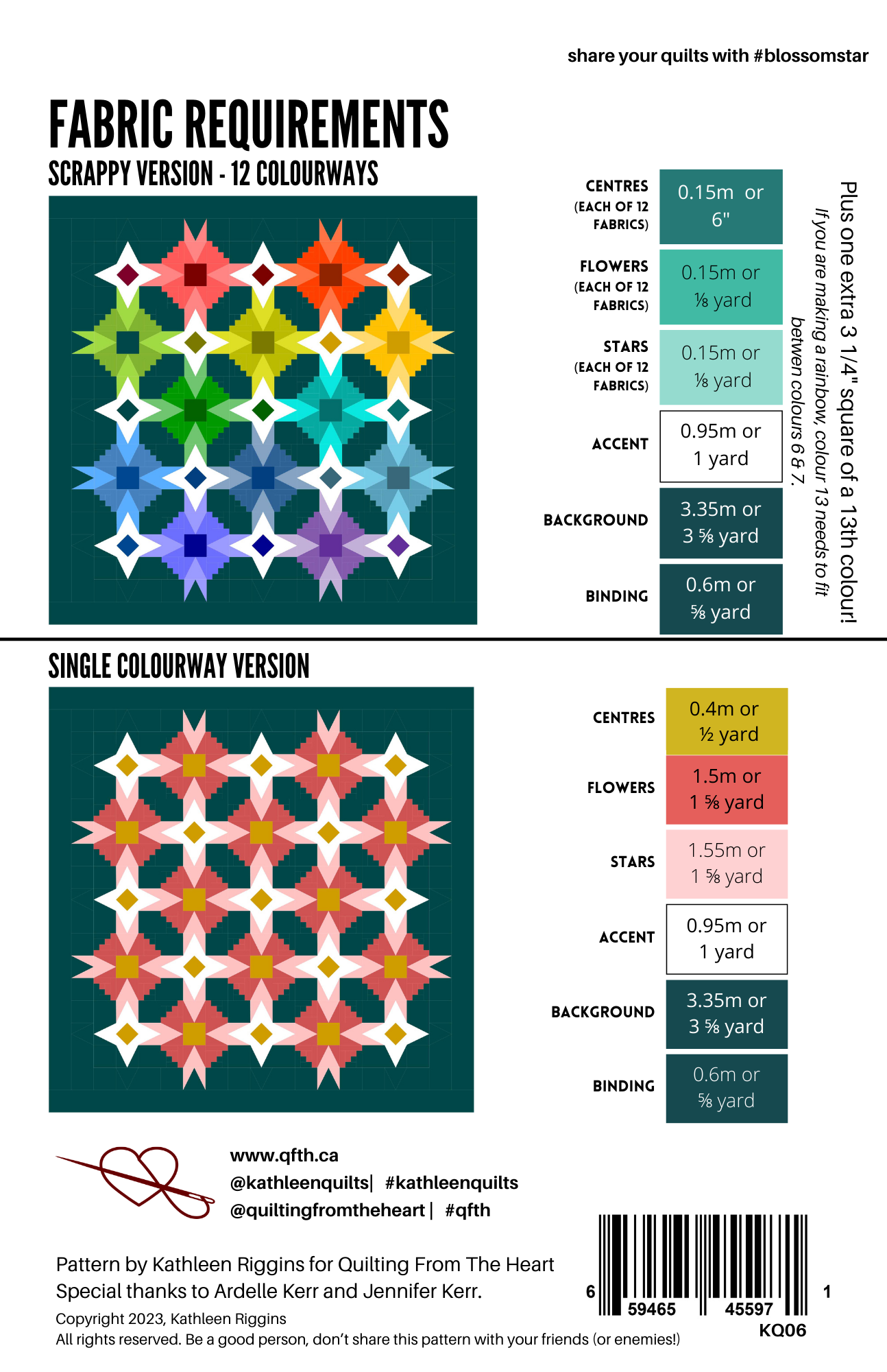 Blossom Star Quilt Pattern - Paper Copy - Wholesale 5 Copies