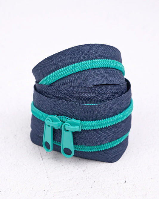Handbag Zipper || Renaissance Ribbon || Blueberry Breeze