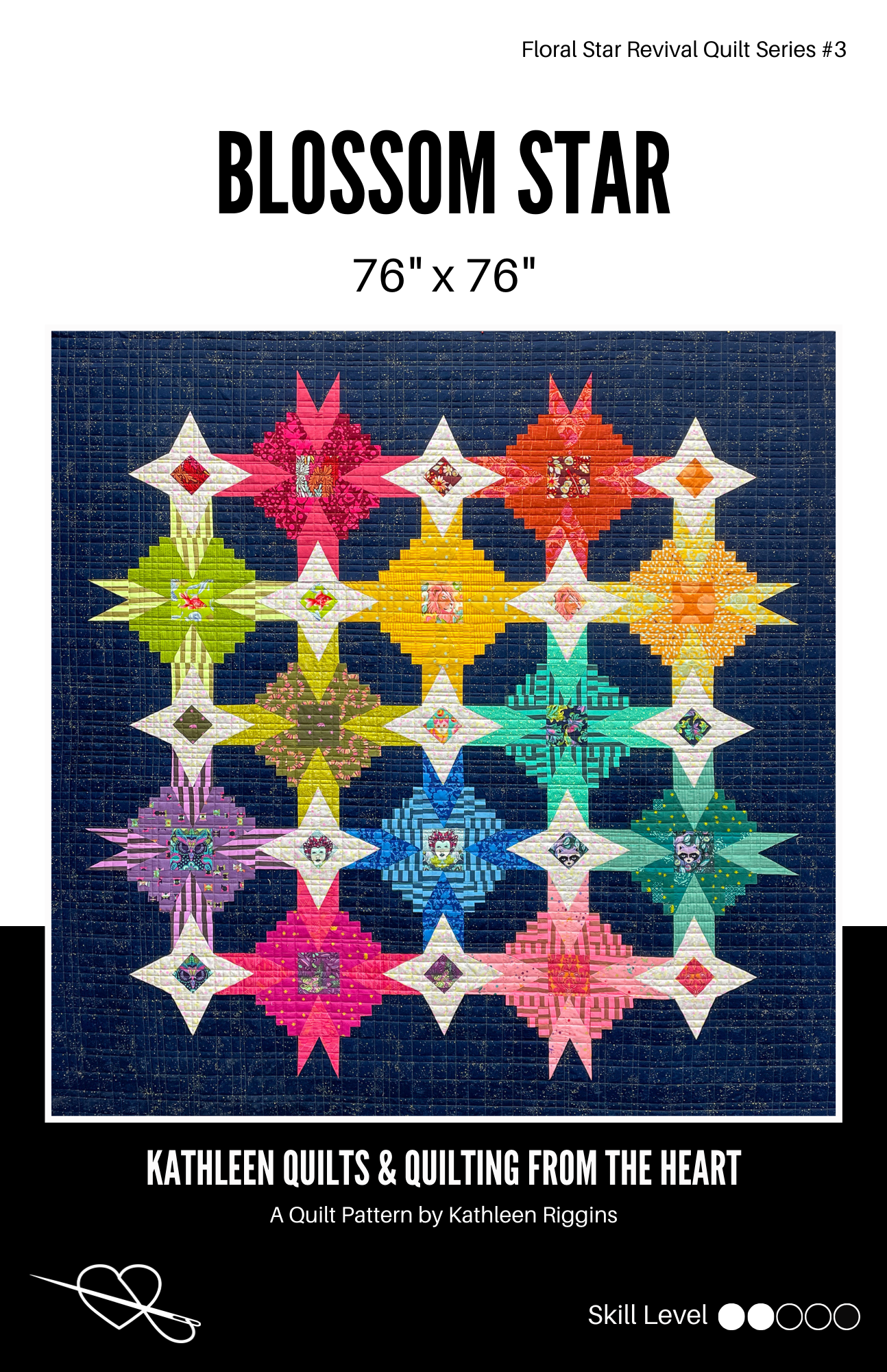 Floral Star Revival Quilt Series -- All Four Patterns -- Paper Copies