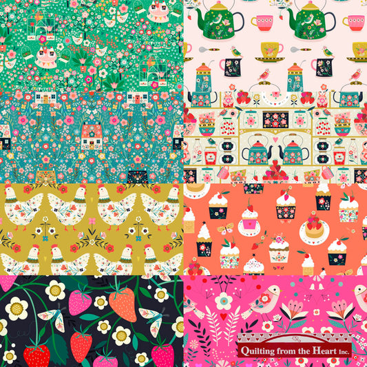Strawberry Tea Bundle - 8 Fabrics