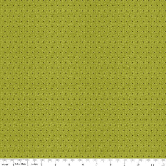 Stitcher's Flannel - Riley Blake - Dots Olive