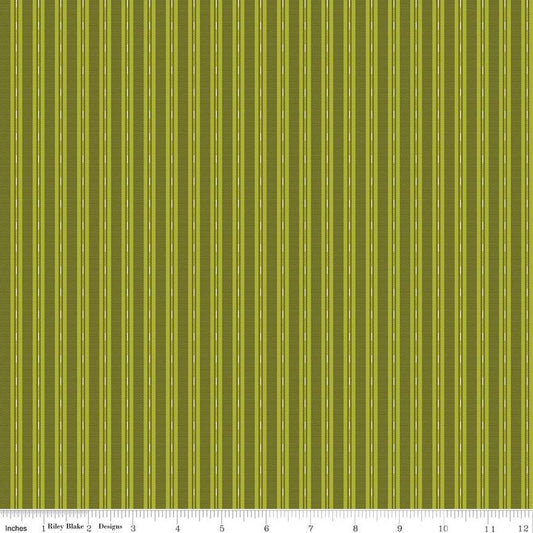 Stitcher's Flannel - Riley Blake - Ticking - Green