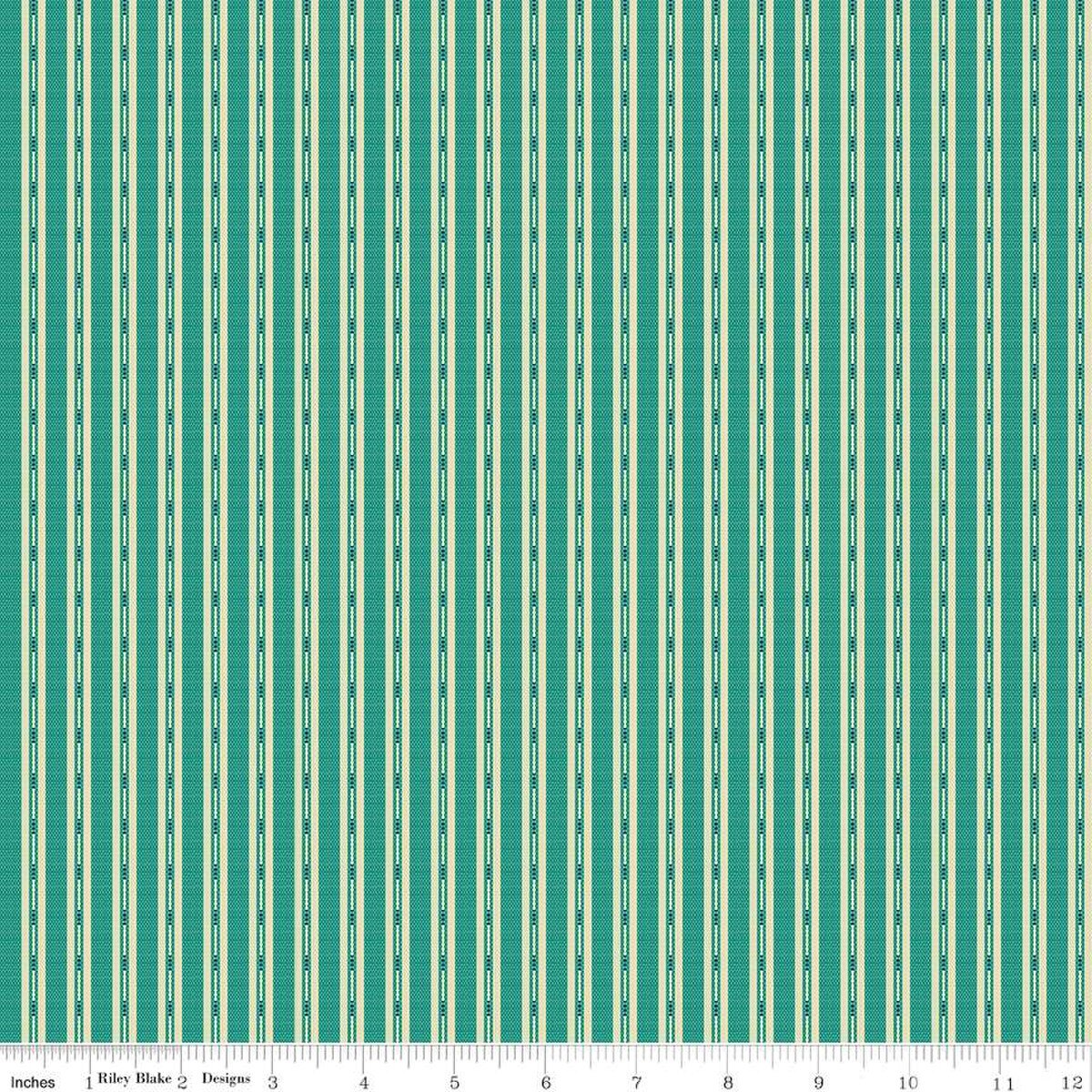 Stitcher's Flannel - Riley Blake - Ticking - Teal