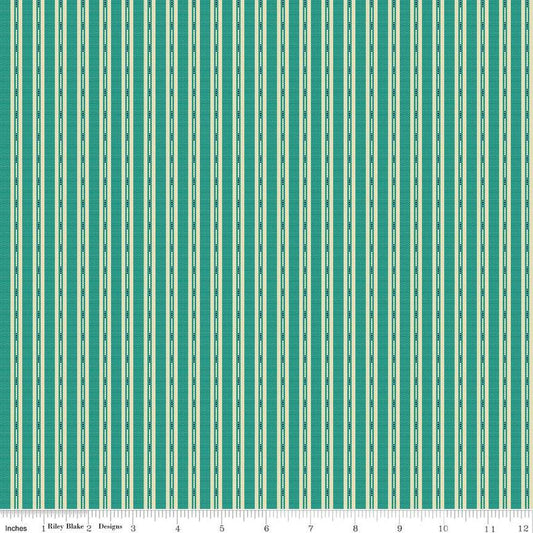 Stitcher's Flannel - Riley Blake - Ticking - Teal