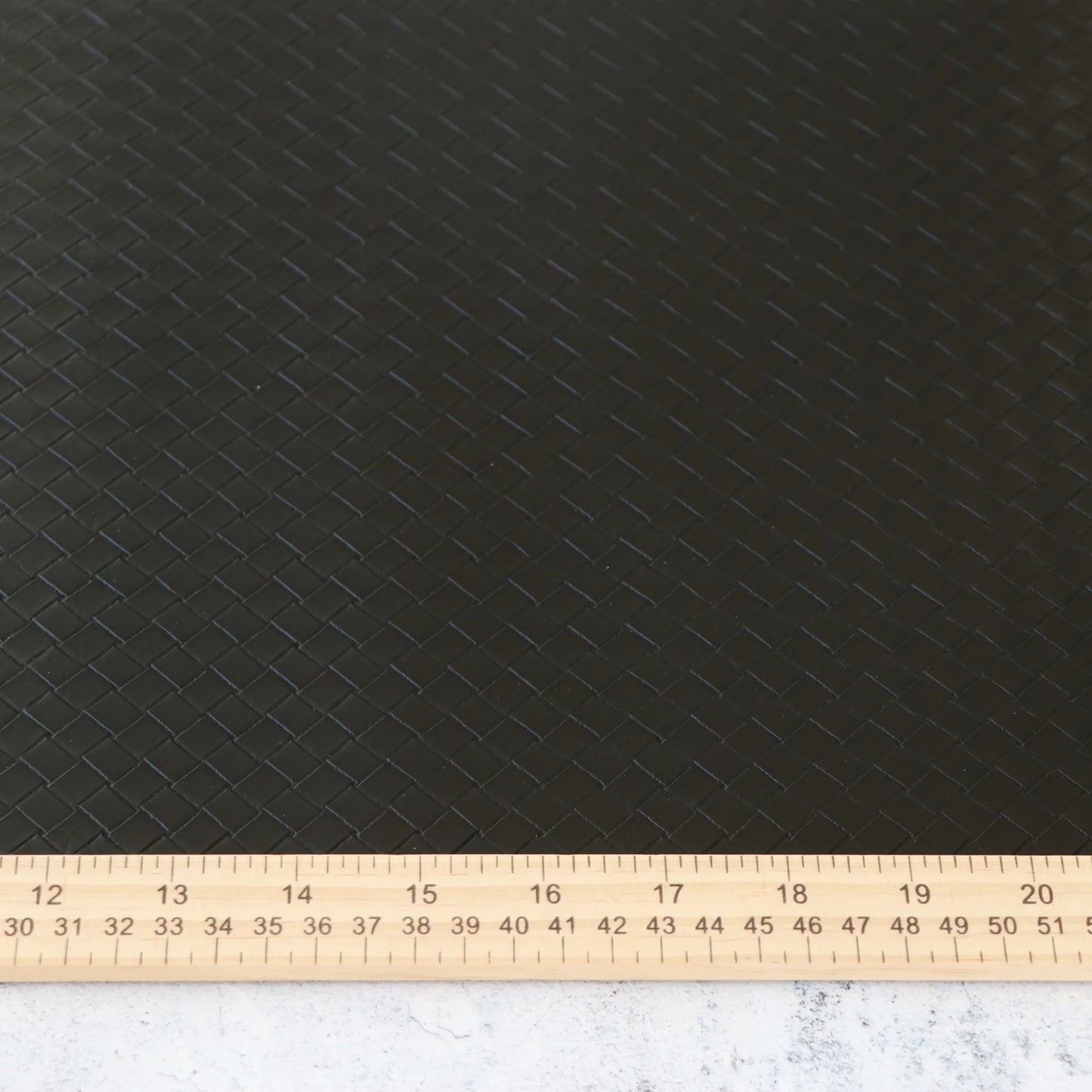 Sallie Tomato Black Basket Weave ½ Yard Faux Leather Piece