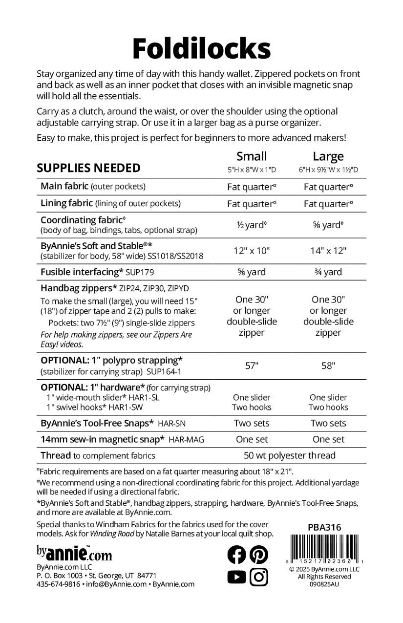 Foldilocks || Easy Fold Up Wallet Pattern || By Annie