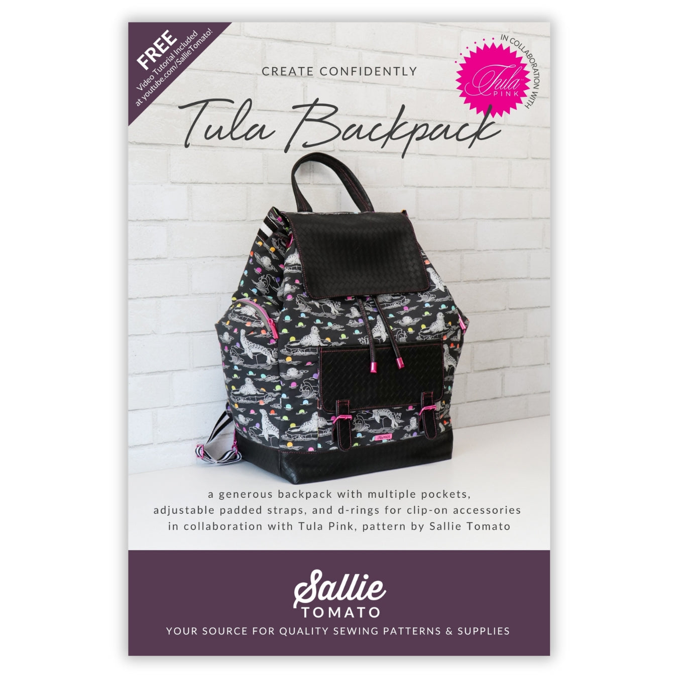 Tula Backpack Kit || Tula Pink Greywork || Sallie Tomato + Quilting From The Heart