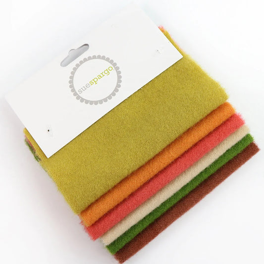 Sparkle Wool Bundle - 5" x 5" Paint Chips - Spring Greens  - Sue Spargo