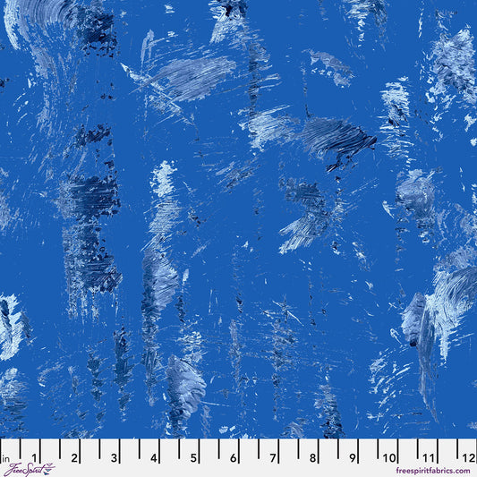Hue Fabrics || Giucy Giuce || Brushstrokes in True Blue