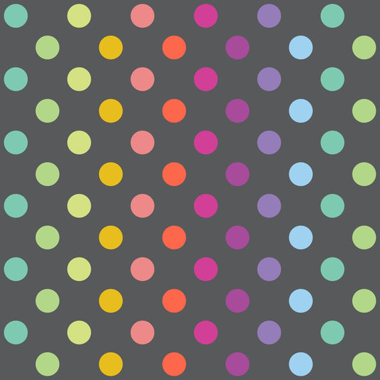 Tula Pink's Greywork - Disco Poms Carbon