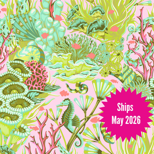 Tula Pink's Floral Reef Fabrics || Reef What You Sew Coraline || Preorder, Ships May 2025