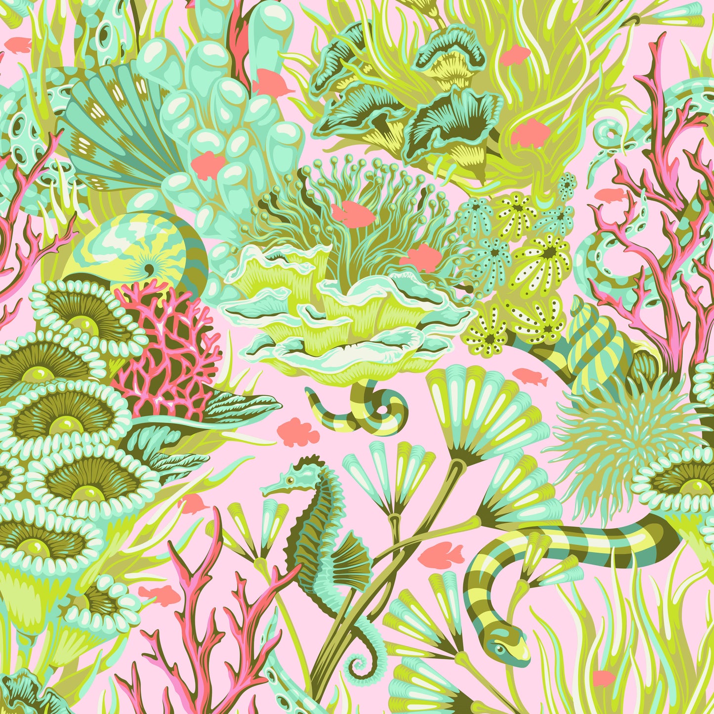 Tula Pink's Floral Reef Fabrics || Reef What You Sew Coraline || Preorder, Ships May 2025