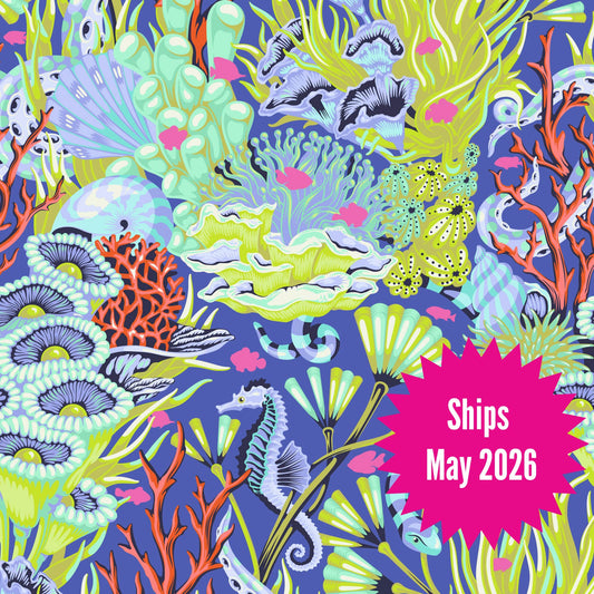 Tula Pink's Floral Reef Fabrics || Reef What You Sew Marine || Preorder, Ships May 2025