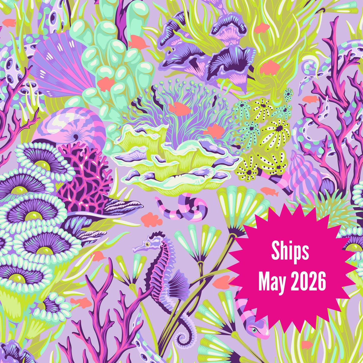 Tula Pink's Floral Reef Fabrics || Reef What You Sew Ultraviolet || Preorder, Ships May 2025