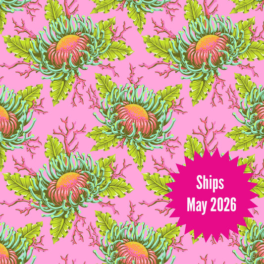 Tula Pink's Floral Reef Fabrics || Friends & Anemones Coraline || Preorder, Ships May 2025