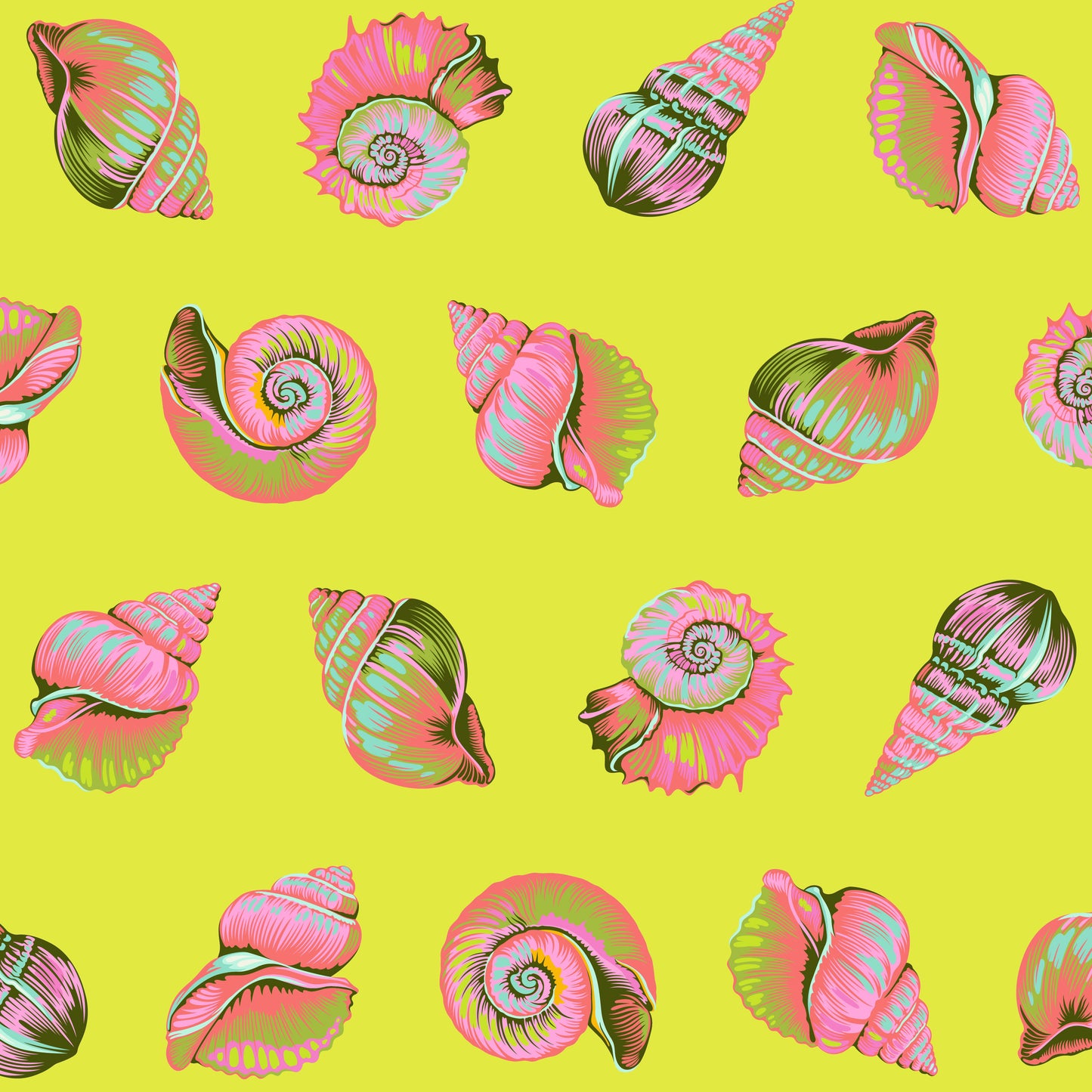 Tula Pink's Floral Reef Fabrics ||Lil Shelly Seagrass || Preorder, Ships May 2025