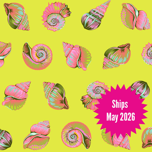 Tula Pink's Floral Reef Fabrics ||Lil Shelly Seagrass || Preorder, Ships May 2025