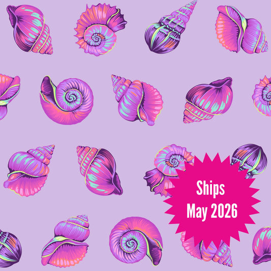 Tula Pink's Floral Reef Fabrics || Lil Shelly Ultraviolet  || Preorder, Ships May 2025
