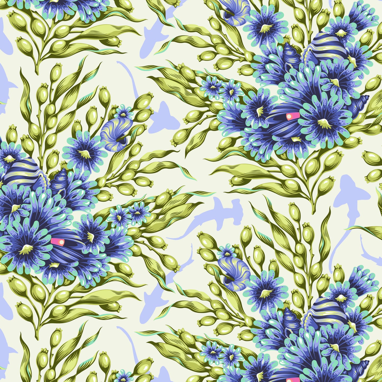 Tula Pink's Floral Reef Fabrics || Shadow Sharks Marine || Preorder, Ships May 2025