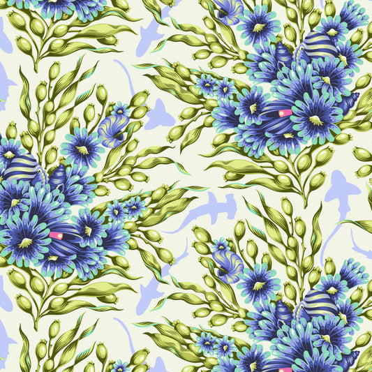 Tula Pink's Floral Reef Fabrics || Shadow Sharks Marine