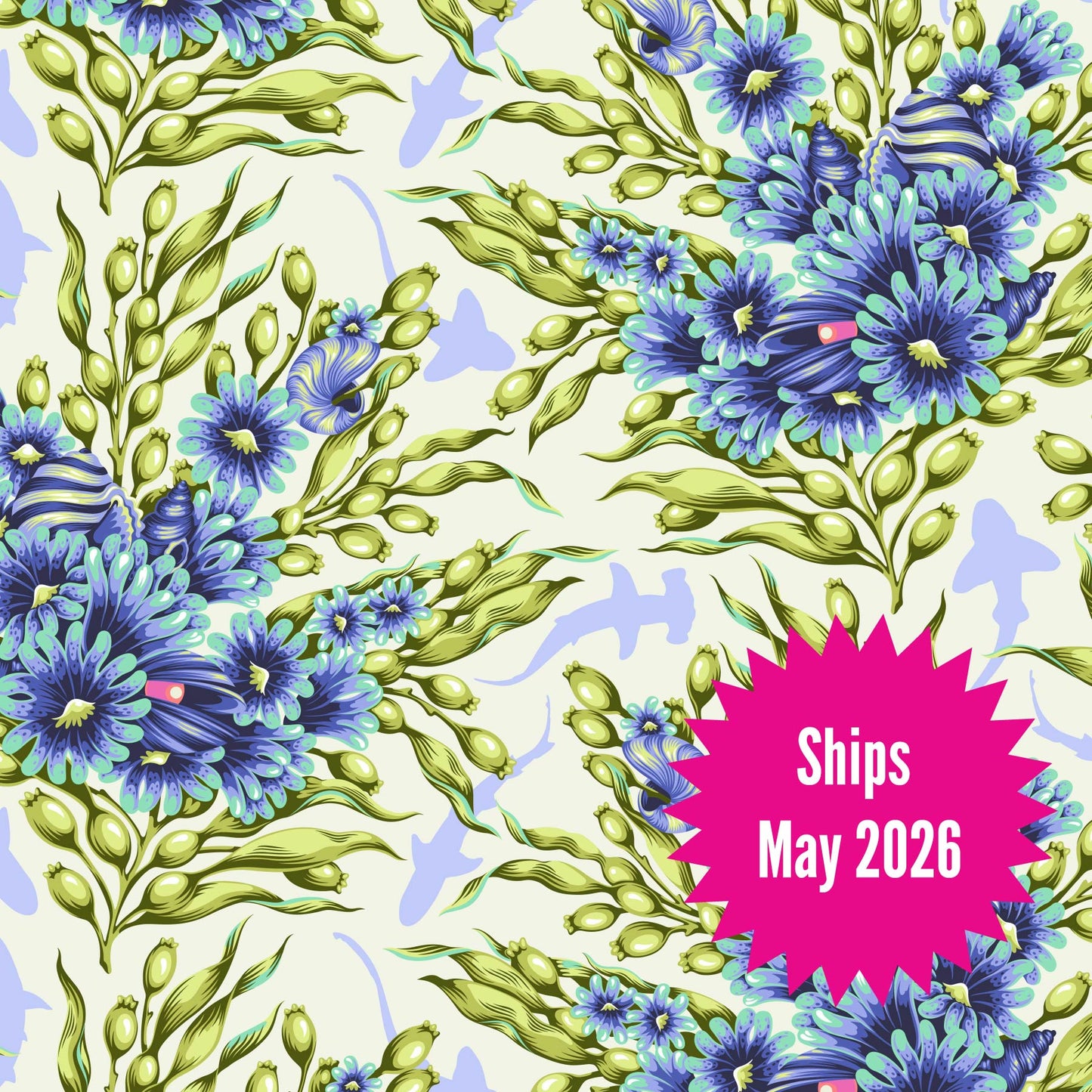 Tula Pink's Floral Reef Fabrics || Shadow Sharks Marine || Preorder, Ships May 2025
