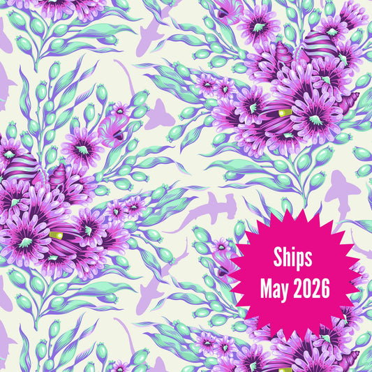 Tula Pink's Floral Reef Fabrics || Shadow Sharks Ultraviolet || Preorder, Ships May 2025