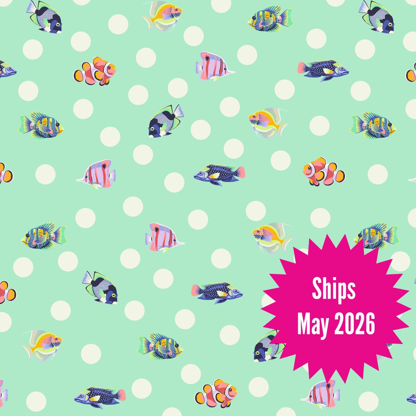 Tula Pink's Floral Reef Fabrics || School Crossing Seafoam || Preorder, Ships May 2025