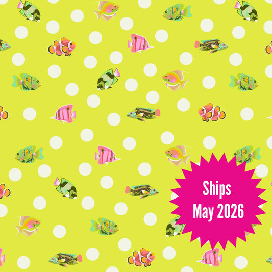 Tula Pink's Floral Reef Fabrics || School Crossing Seagrass || Preorder, Ships May 2025