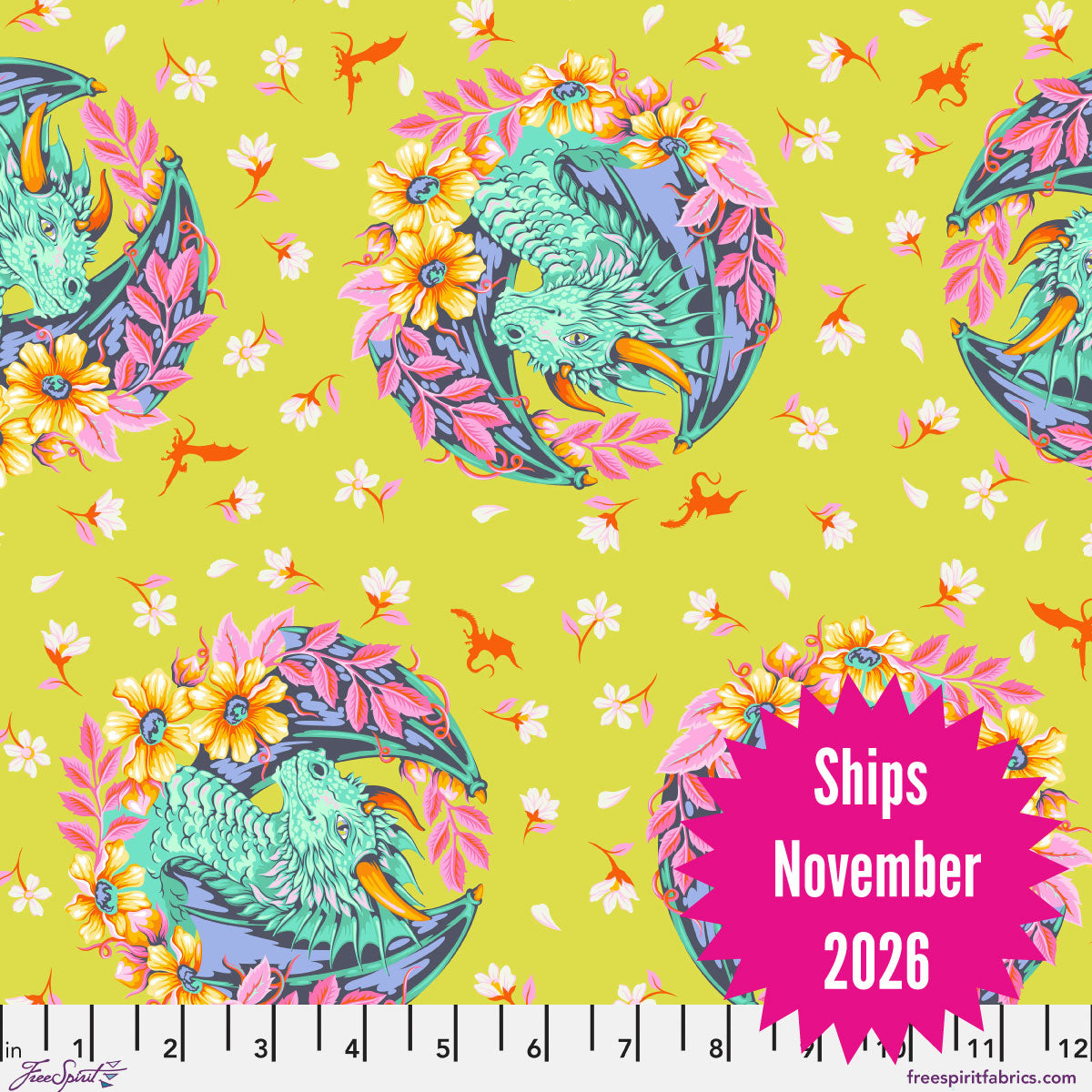 Tula Pink's Legendary || Quilting Cotton || Dragon Ball She - Apple || Pre-Order, Ships November 2026
