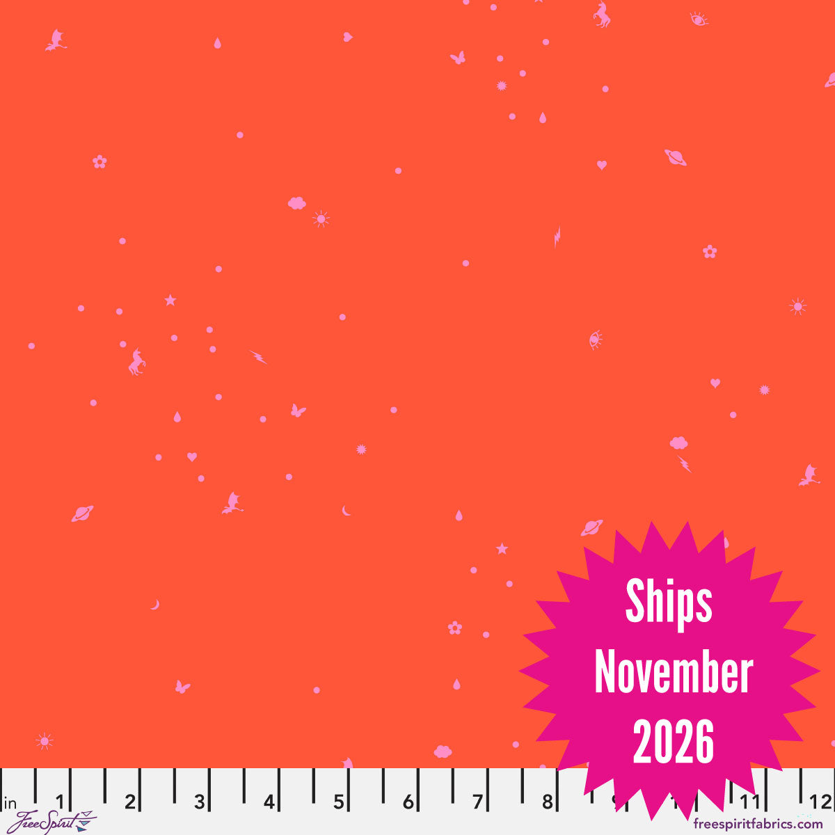 Tula Pink's Legendary || Quilting Cotton || Charmed - Vermillion || Pre-Order, Ships November 2026