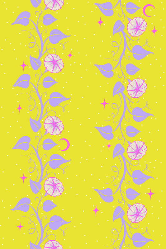 Glow Garden Fabrics - Sarah Watts for Ruby Star Society - Moon Vines Citron