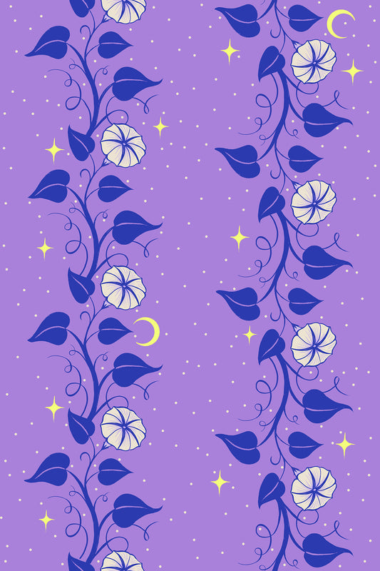Glow Garden Fabrics - Sarah Watts for Ruby Star Society - Moon Vines Amethyst