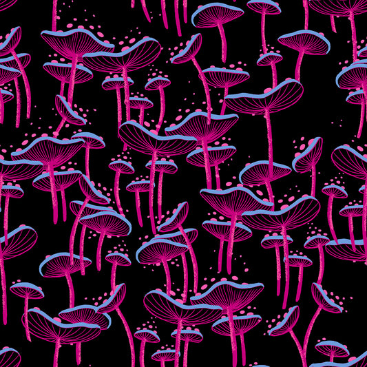 Glow Garden Fabrics - Sarah Watts for Ruby Star Society - Fungi Black
