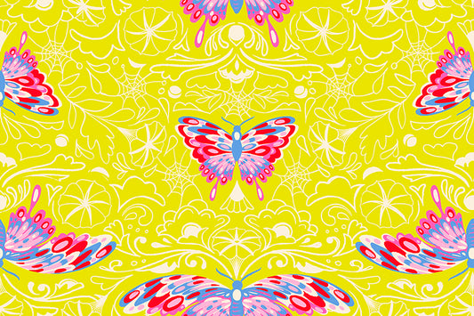 Glow Garden Fabrics - Sarah Watts for Ruby Star Society - Morning Moth Citron