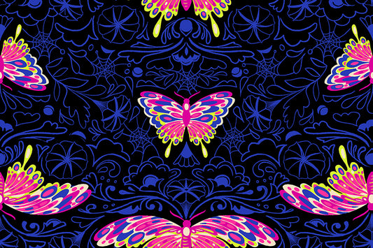 Glow Garden Fabrics - Sarah Watts for Ruby Star Society - Morning Moth Black