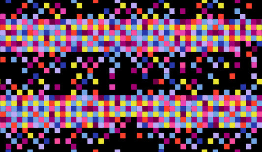 Glow Garden Fabrics - Sarah Watts for Ruby Star Society - Pixels Black