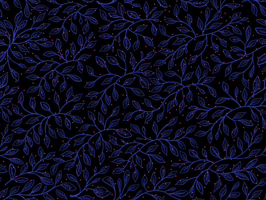 Glow Garden Fabrics - Sarah Watts for Ruby Star Society - Wandering Vine Black