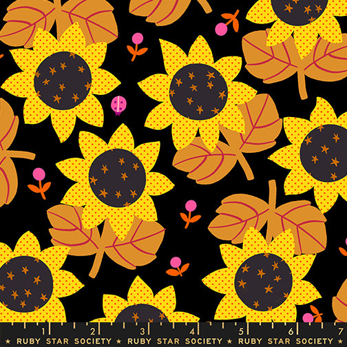 Daisy Days Fabrics || Alexia Abegg for Ruby Star || Sunflower Black