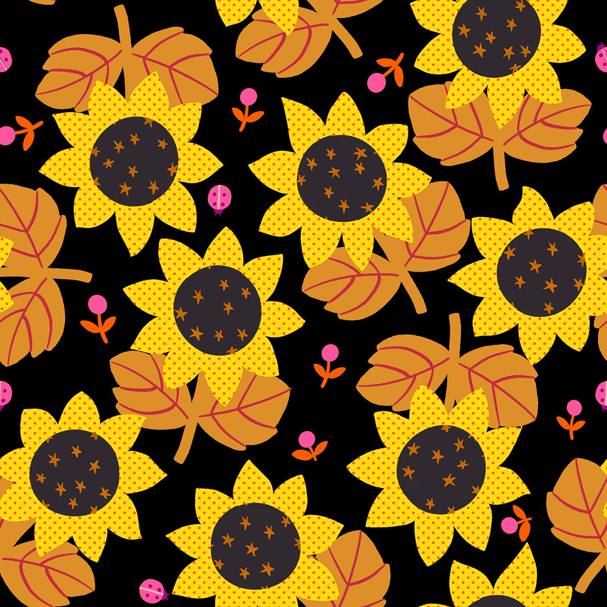 Daisy Days Fabrics || Alexia Abegg for Ruby Star || Sunflower Black