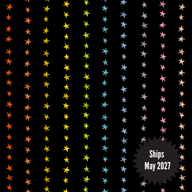 Daisy Days Fabrics || Alexia Abegg for Ruby Star || Starry Stripe Multi On Black