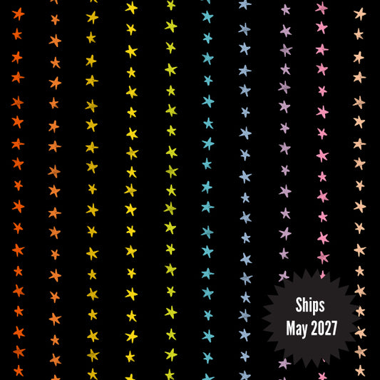Daisy Days Fabrics || Alexia Abegg for Ruby Star || Starry Stripe Multi On Black