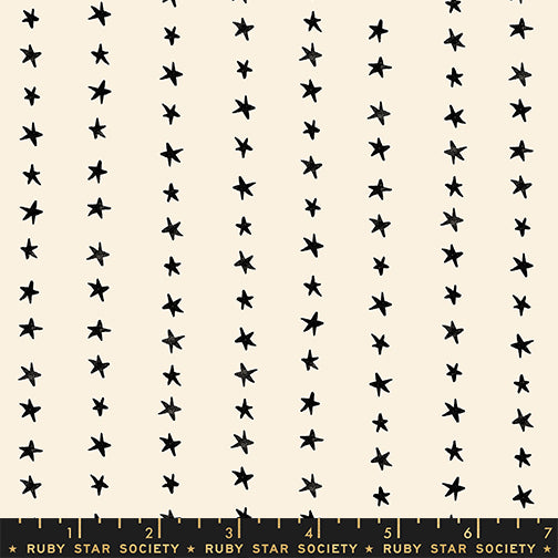 Daisy Days Fabrics || Alexia Abegg for Ruby Star || Starry Stripe Black on Natural