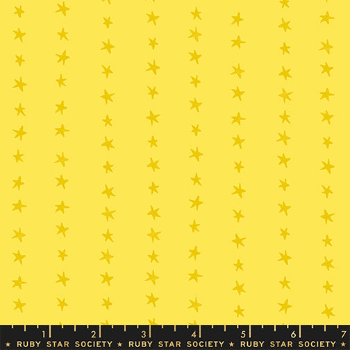 Daisy Days Fabrics || Alexia Abegg for Ruby Star || Starry Stripe Chrome Yellow