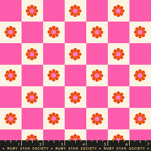 Daisy Days Fabrics || Alexia Abegg for Ruby Star || Flowers Check Playful